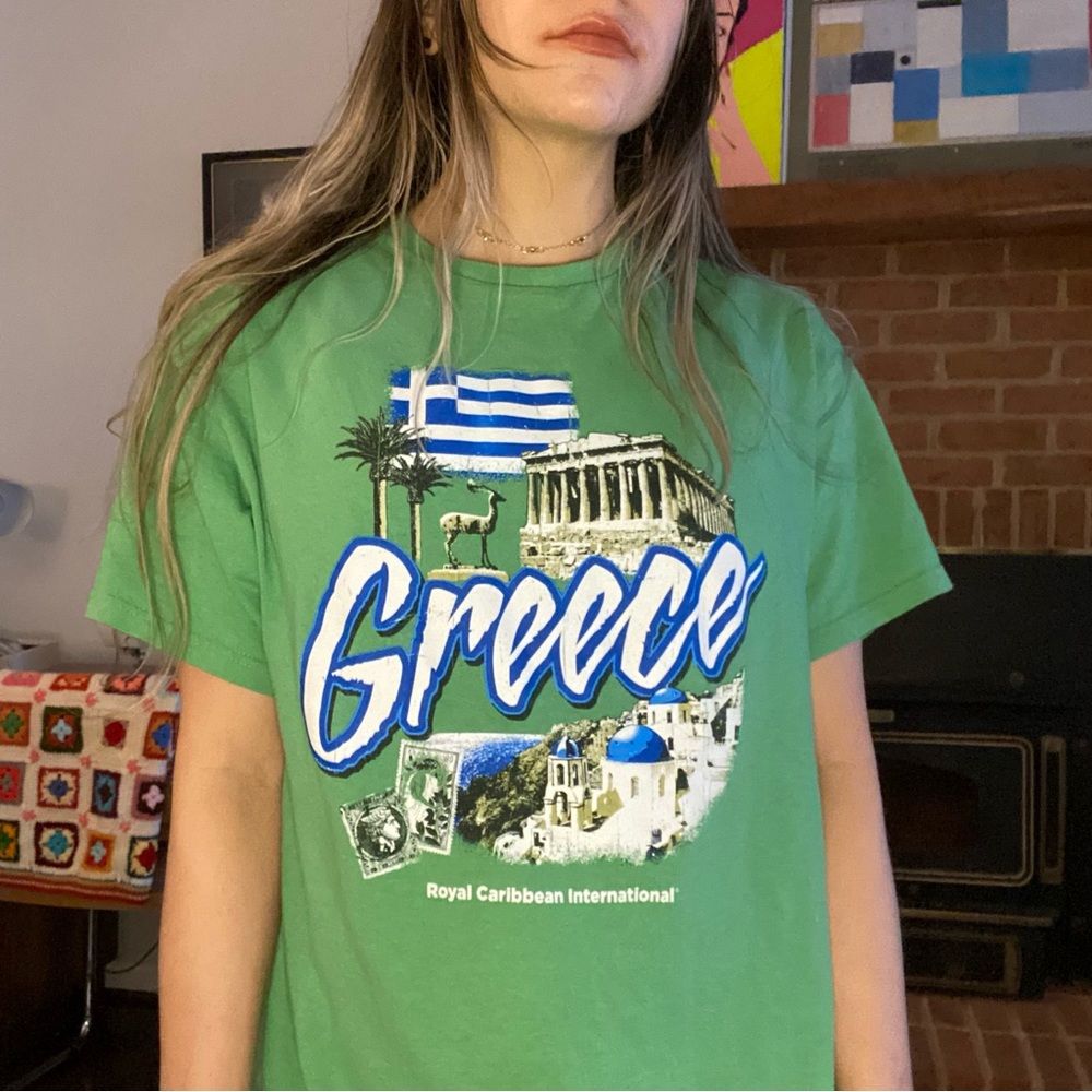 Y2K Greece Royal Caribbean International Tourist Travel Oversized Unisex…